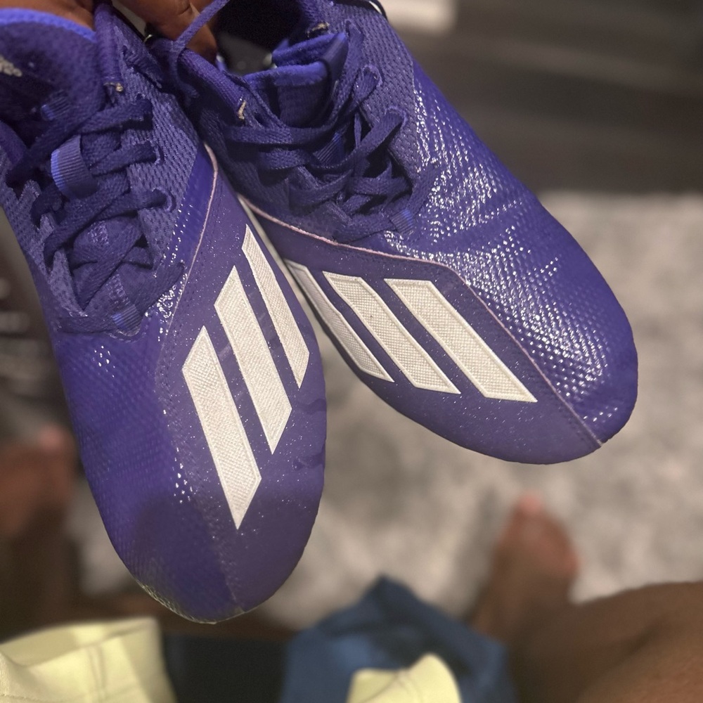 Adidas Adizero Scorch 2 SM Purple
White Football Cleats GZ0406 Men's Size 13